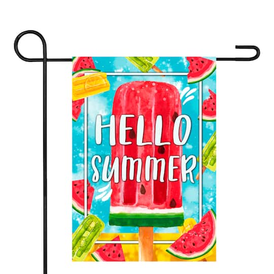 Hello Summer Popsicle Garden Flag